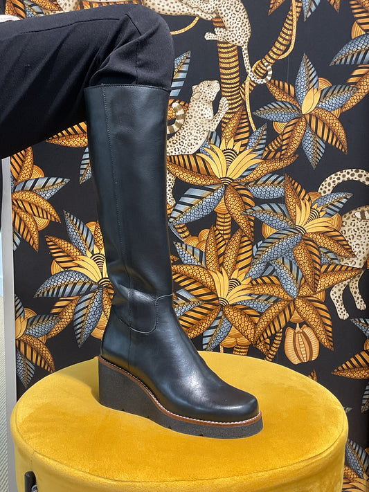 Bottes compensées crêpe