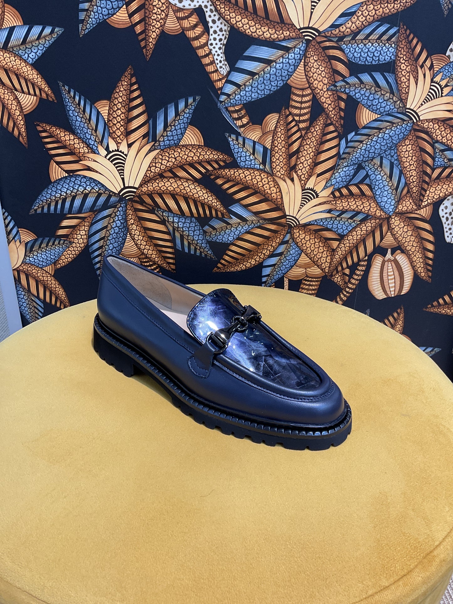 Mocassin bleu marbré