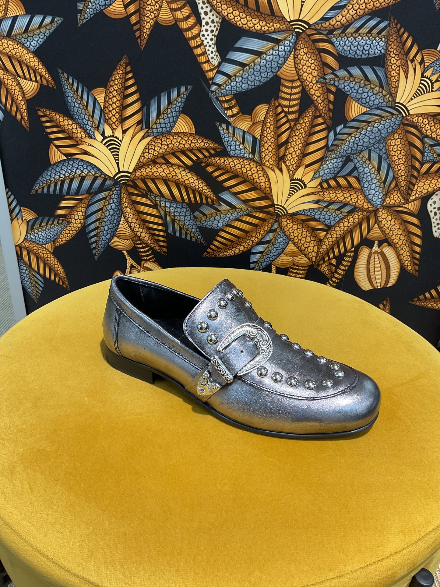 Mocassin argenté brossé