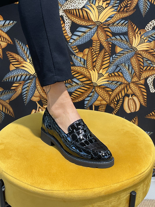 Mocassins vernis croco