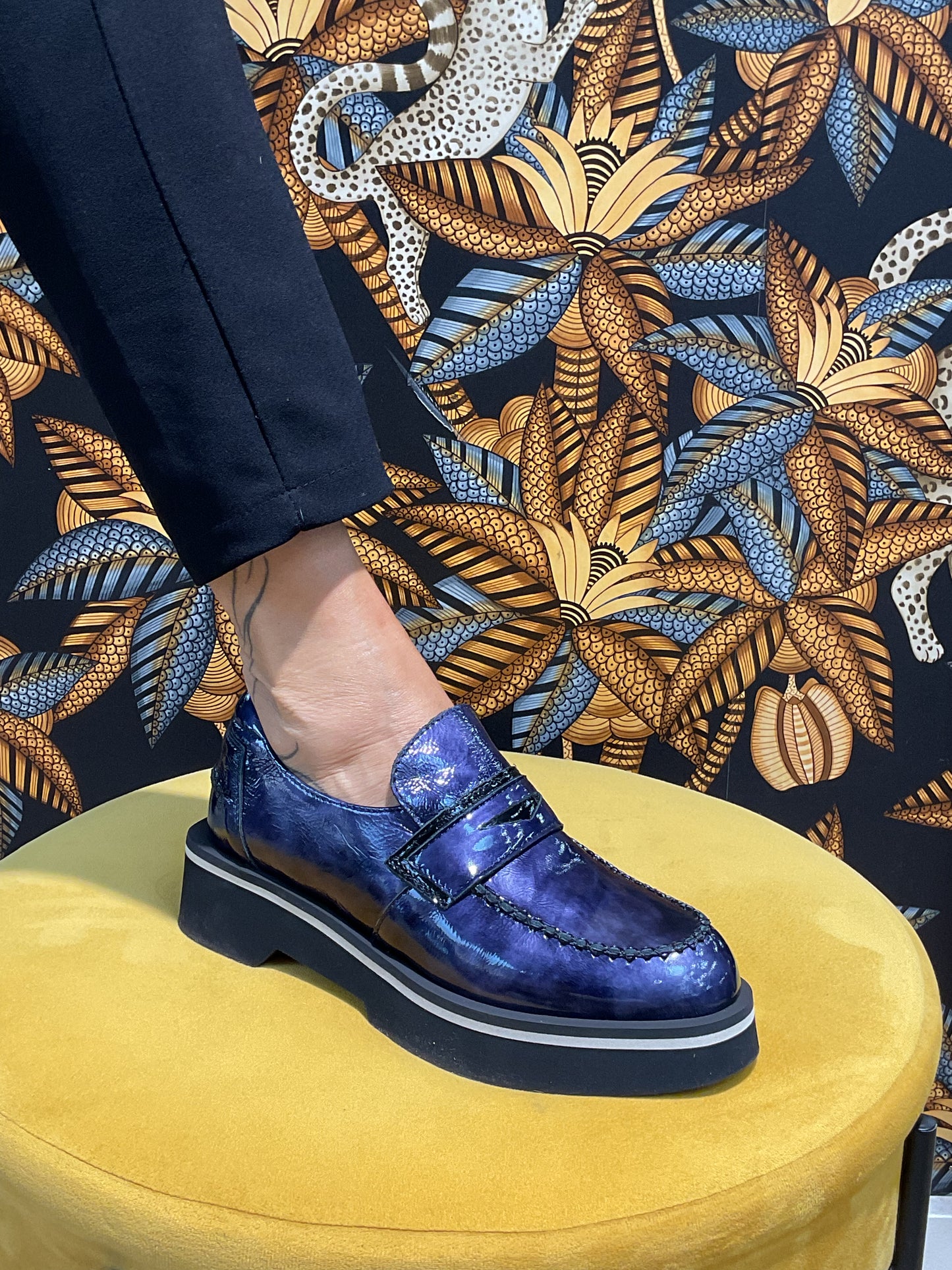 Mocassins Vernis Bleu