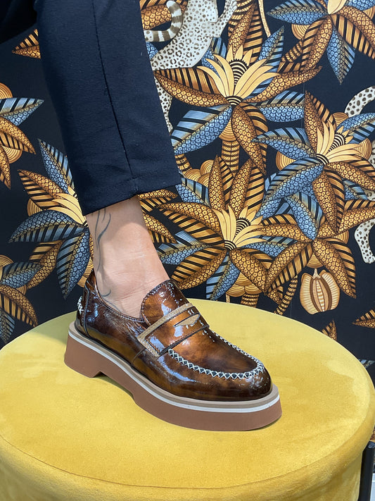 Mocassins Vernis Bronze