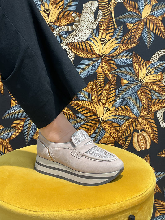 Mocassin basket tweed coco
