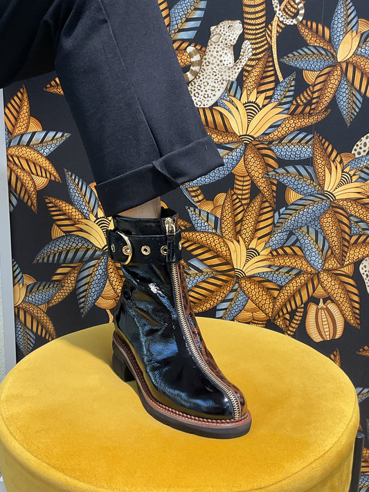 Bottines Cuir glacé léopard